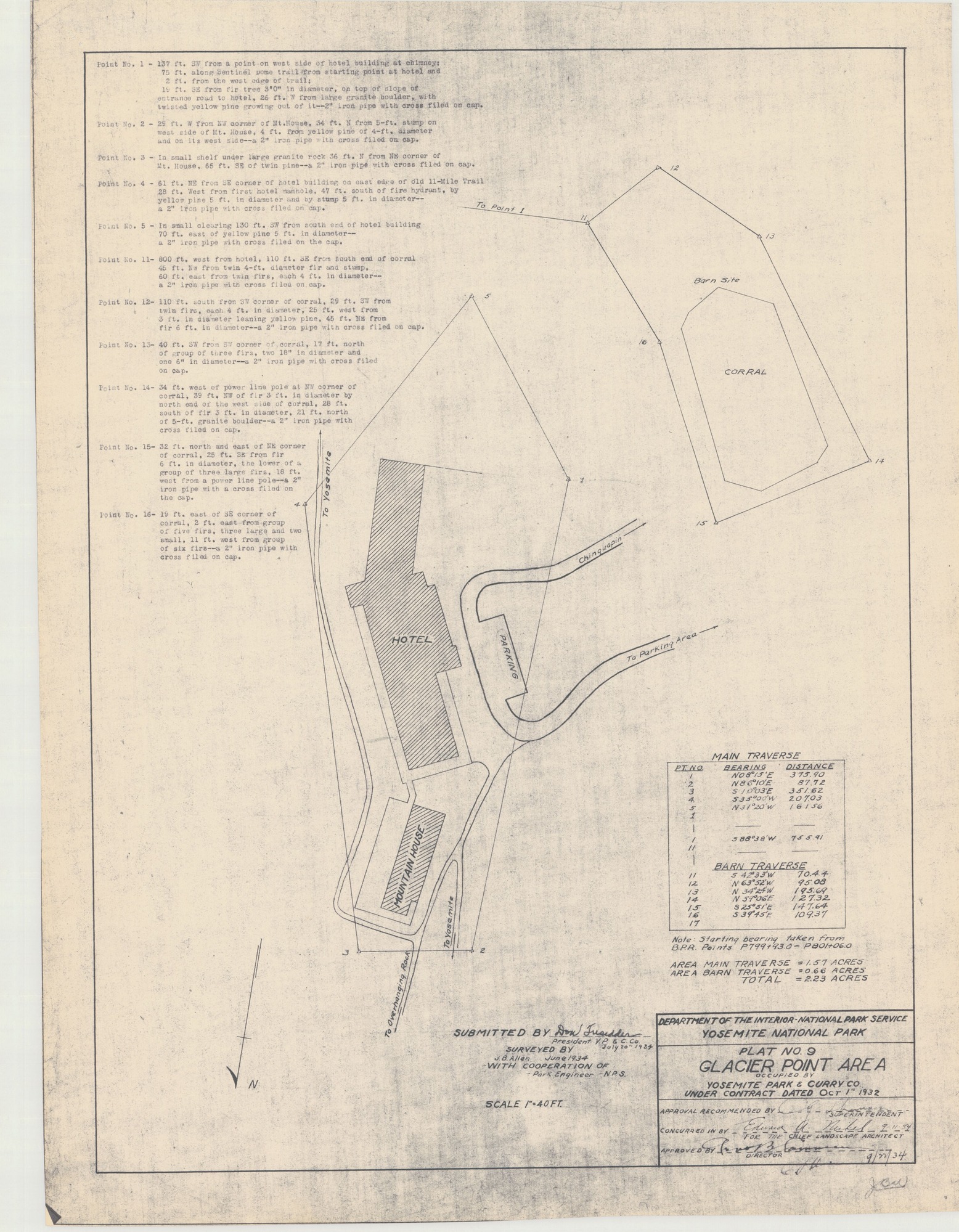 Plat No. 9 Glacier Point Area