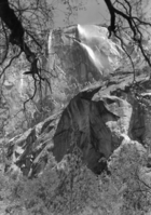 Waterfalls over shoulder of El Captain.