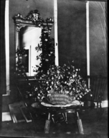 Floral arrangement in Miwok basket by Mrs. Wm. (Etta Grace) Sell, Sr. c. 1910. Copied from originals in YNP Collection.