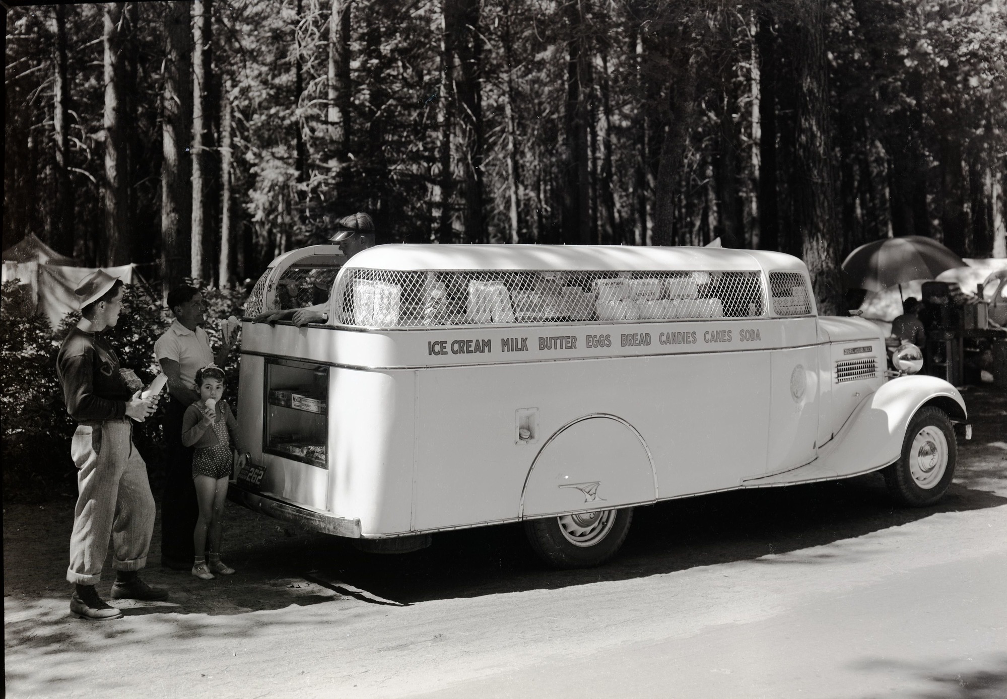 Y.P.C. Co delivery truck in campground