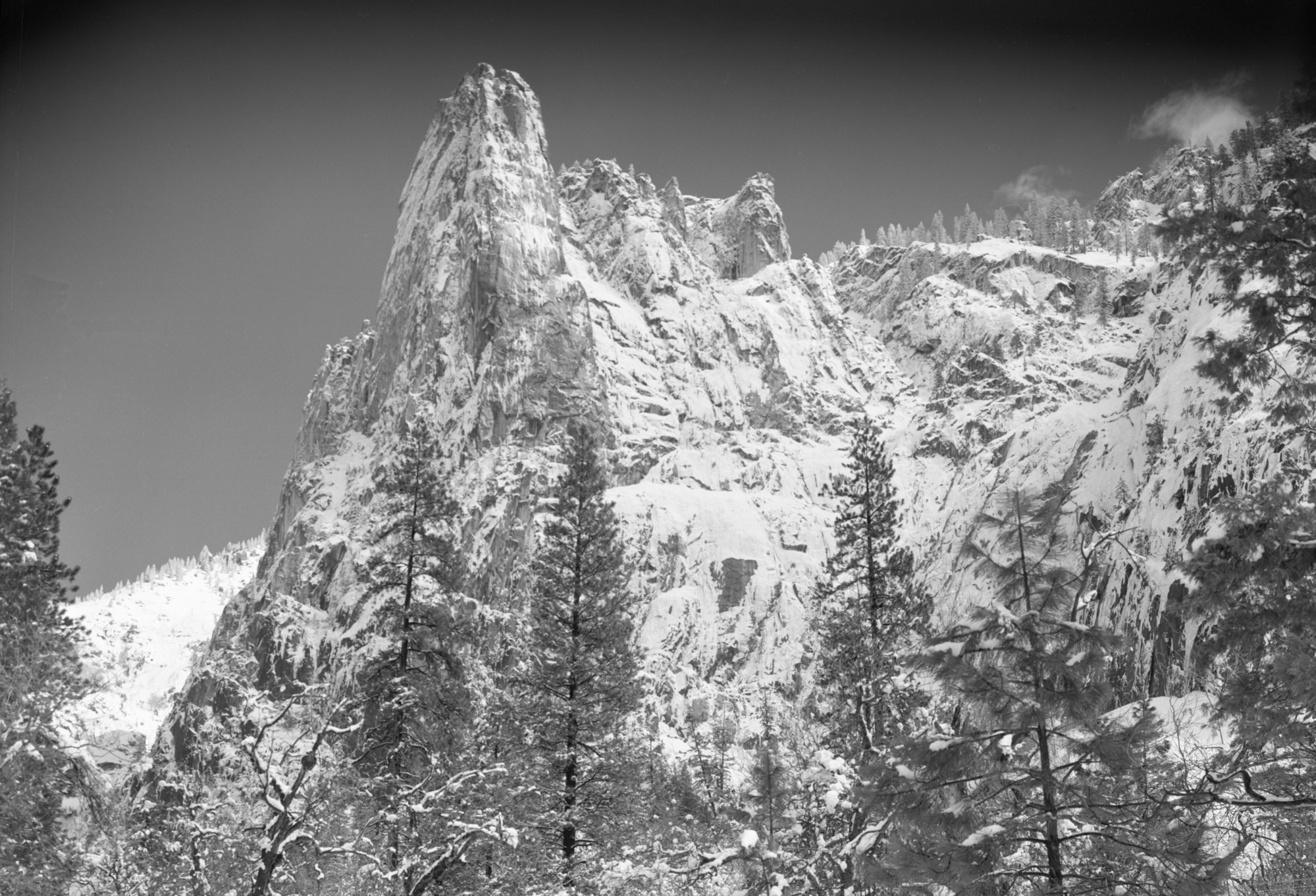 Sentinel Rock after heavy snowstorm.