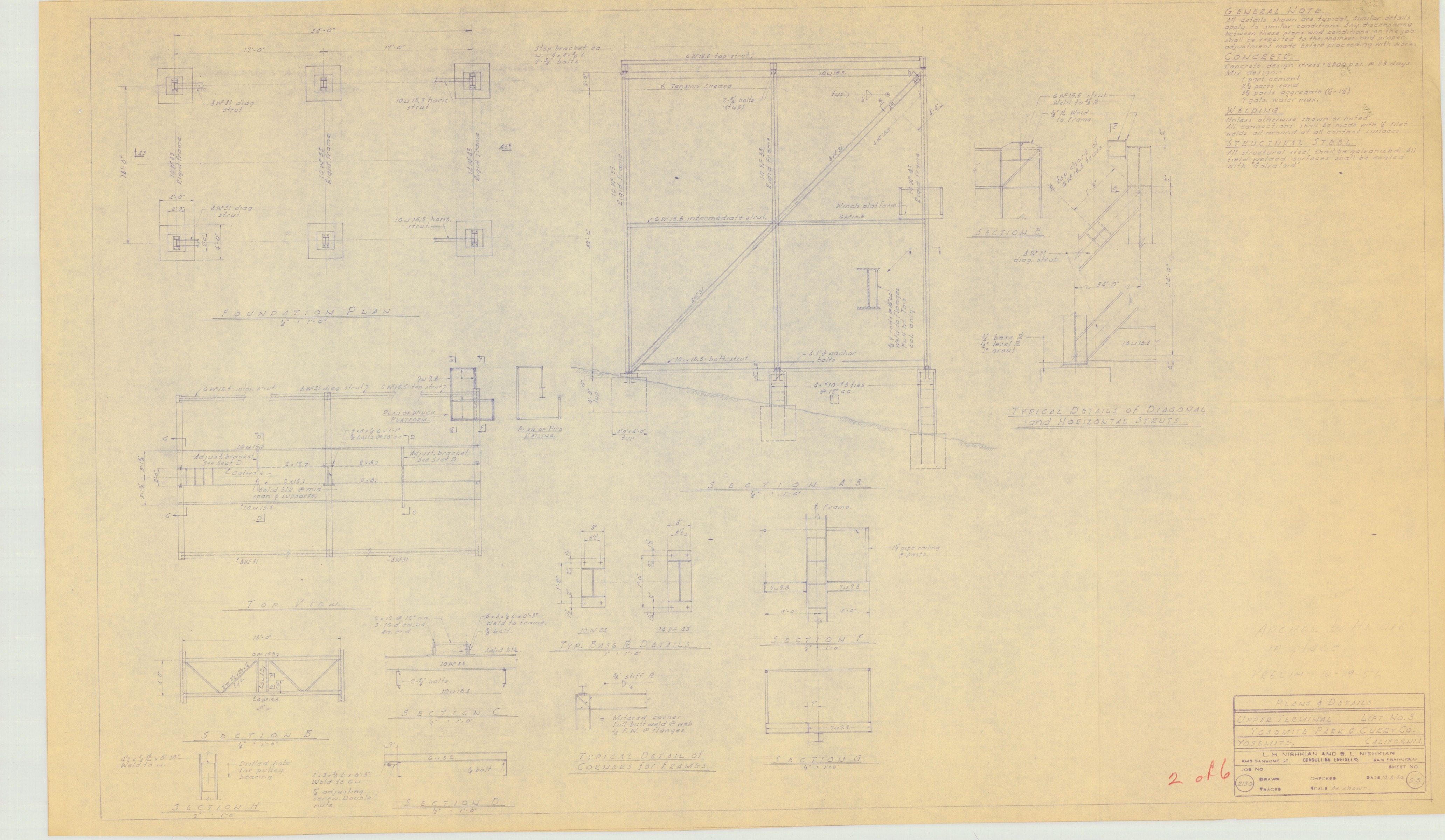 Plans and Details Upper Terminal Lift No. 3