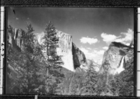 Yosemite Valley showing Ribbon and Bridalveil.
