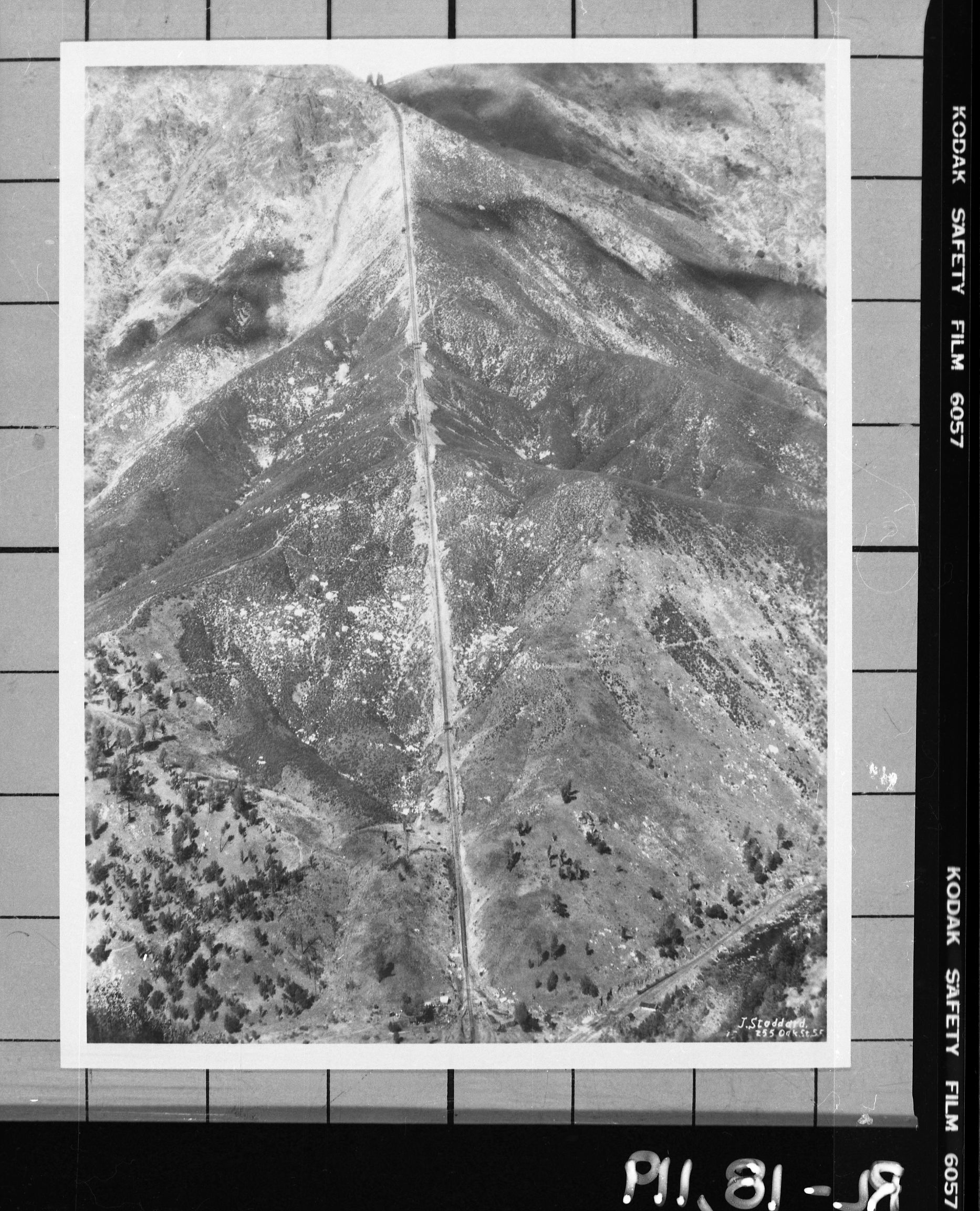 Copy Neg: 1983, J. Ernest. Second big incline and YV Main Line Junction. From the negative file of Al Rose.