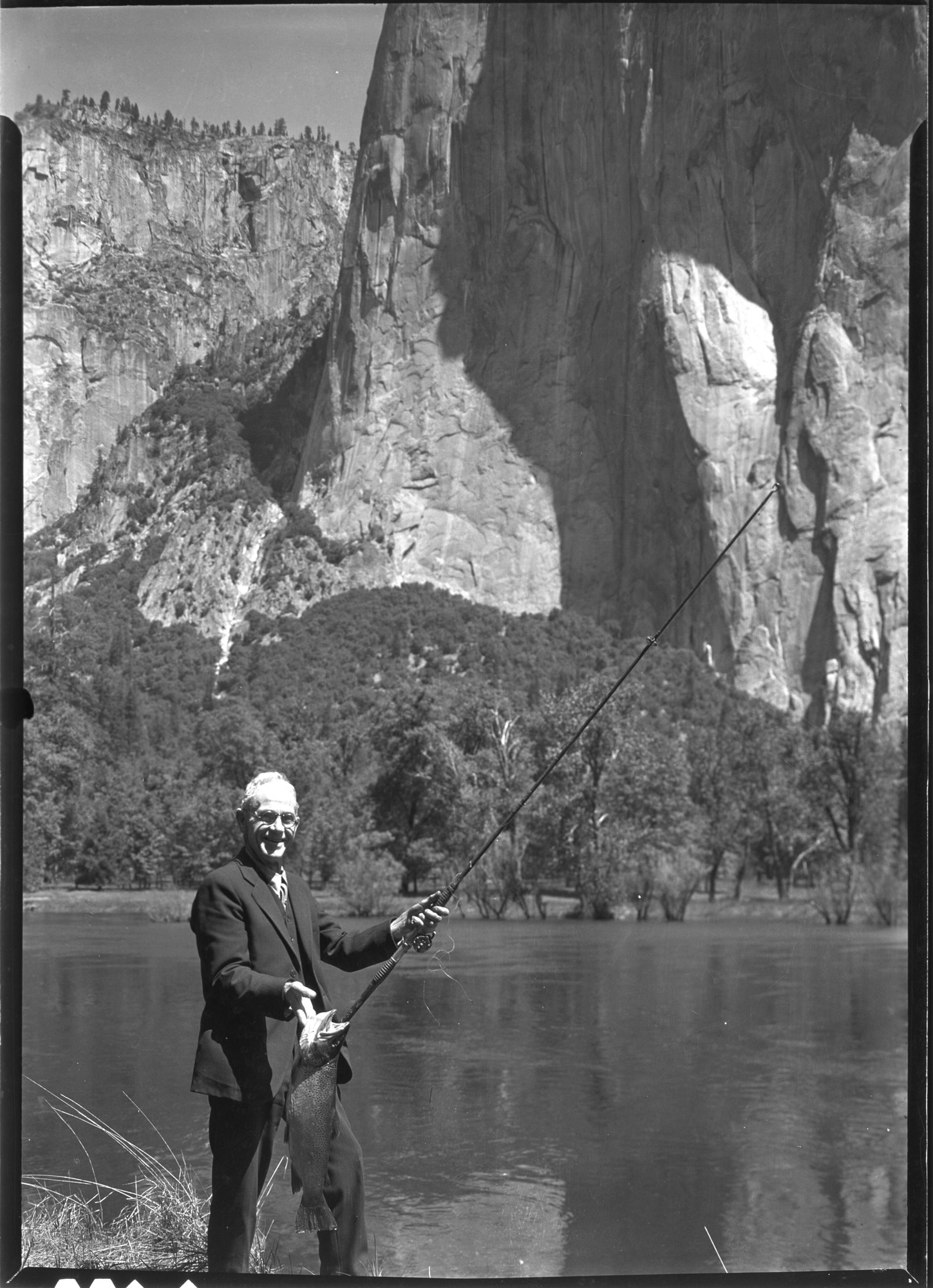 Fishing in the river at the base of El Capitan.