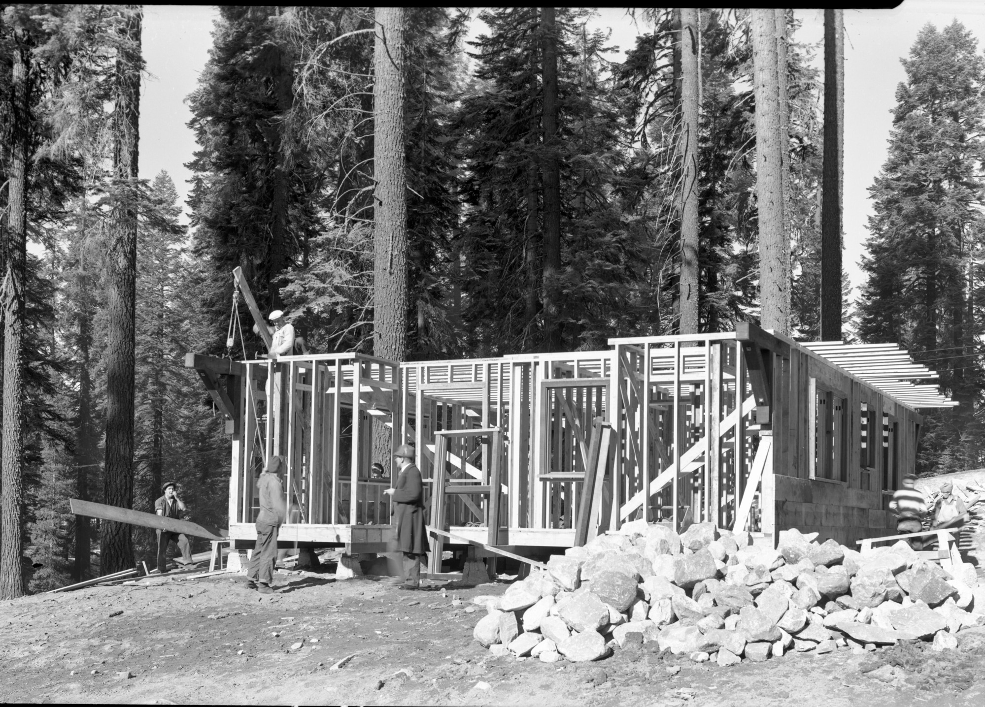 Badger Pass Ranger Station under construction