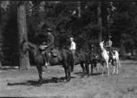 Stephen T. Mather (left); [attached to photo card] Bertha "Betty" Mather McPherson (daughter of S. Mather) @ 1920's