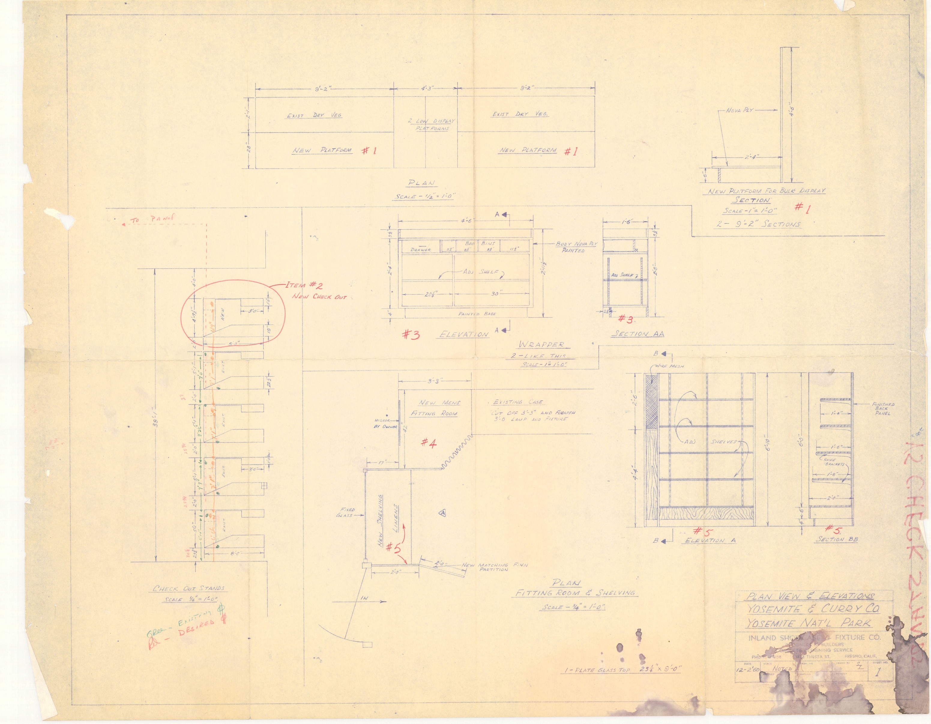 Plan View and Elevations Yosemite & Curry Co