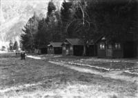 Copy Neg: Michael Dixon, May 1987. Camp 17 - Housekeeping Camp Employee Quarters. Built 1923 before duplexes were built. Starting from right, H-102.