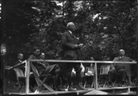 Stephen Mather speaking at the Fish Hatchery dedication at Happy Isles.