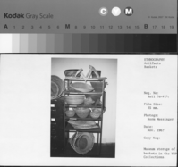 Museum storage of baskets in the YNP collection.