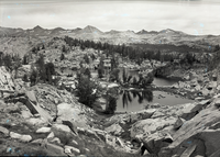 Lakes along Mt. Clark Range trail. Lyell-McClure group in distance.