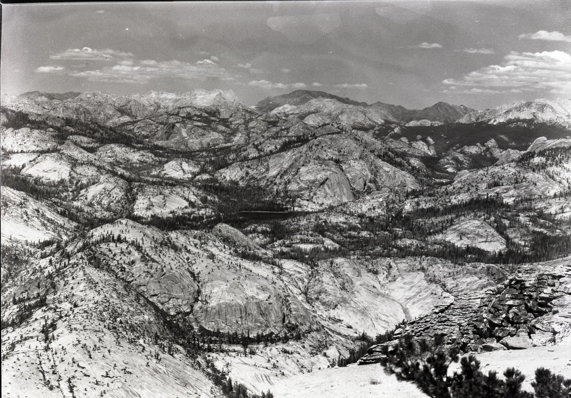 View of Tenaya Lake and High Sierra from Clouds Rest.