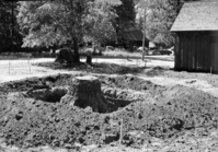 Digging out stumps for construction of apartment building for Y. P. & C. Co.