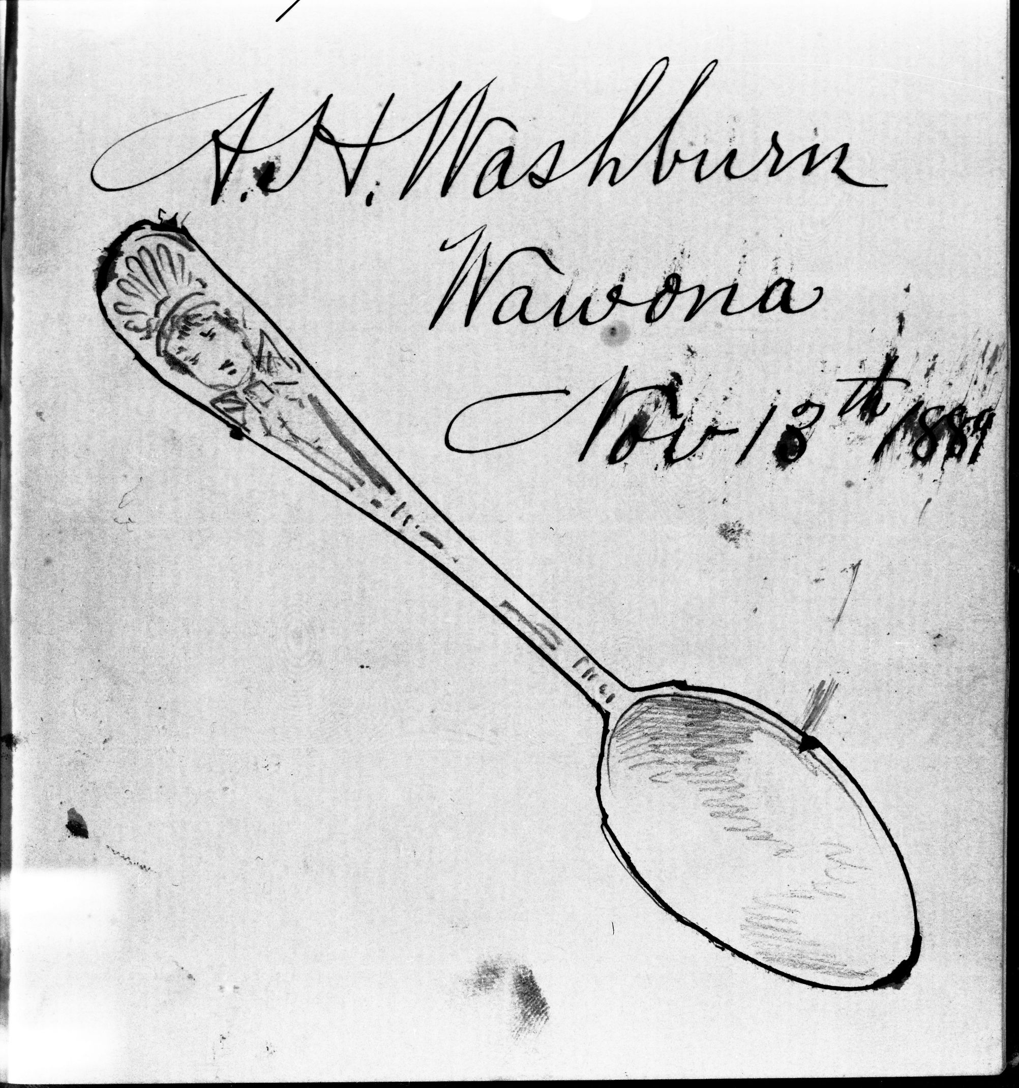 Authograph of AH Washburn in the autograph book of Nellie & Dorothy Atkinson. Copied courtesy Bonnie Douthit. Copied October 1980 by Michael Dixon.