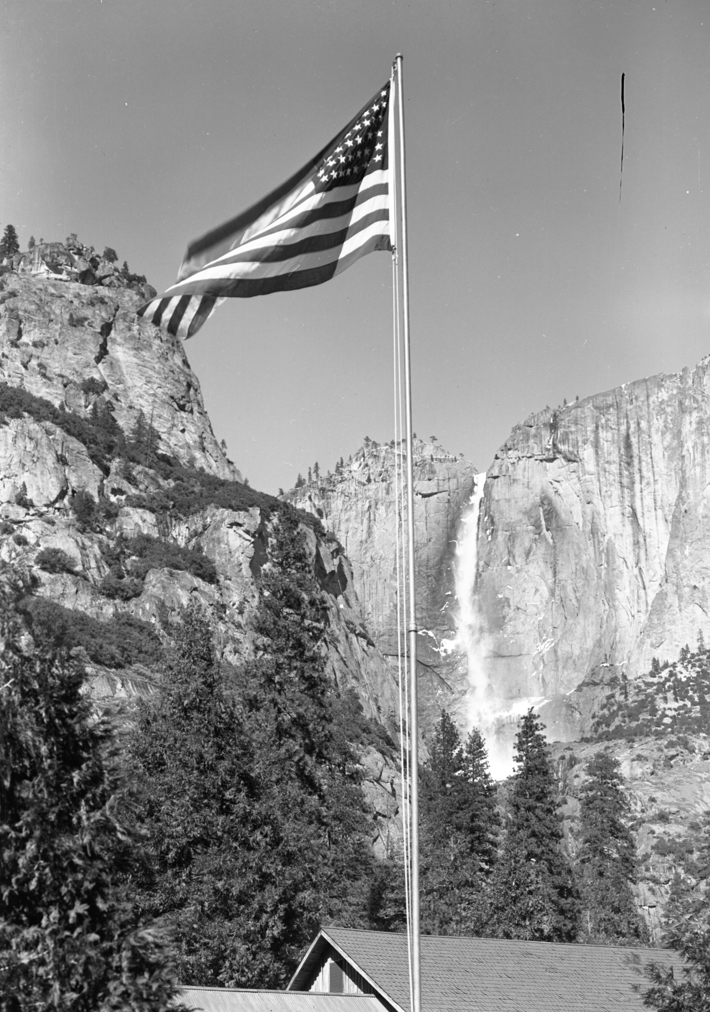 Flag at Yosemite Lodge.