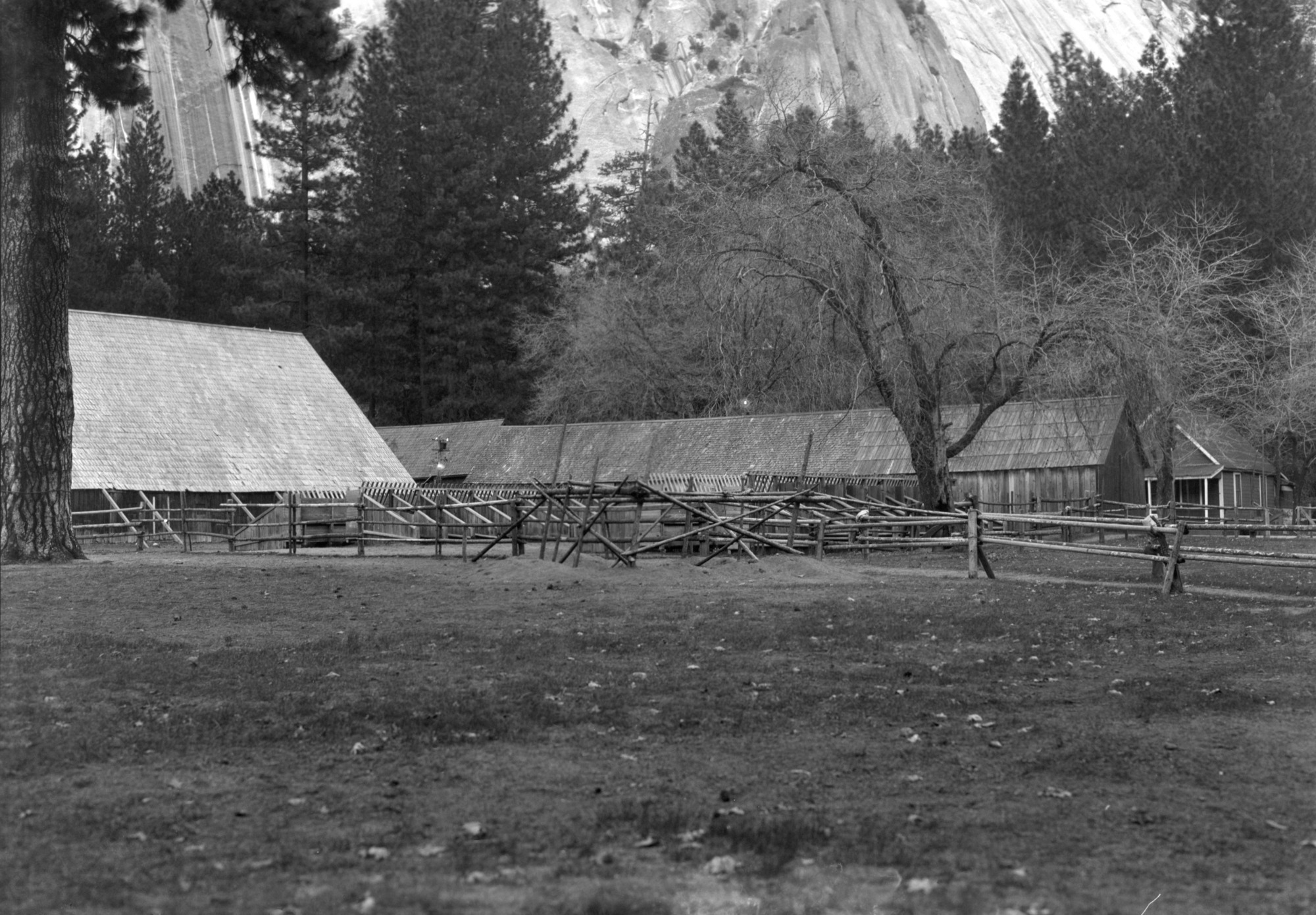 Kenneyville stables & sheds. Present site of Ahwahnee Hotel.
