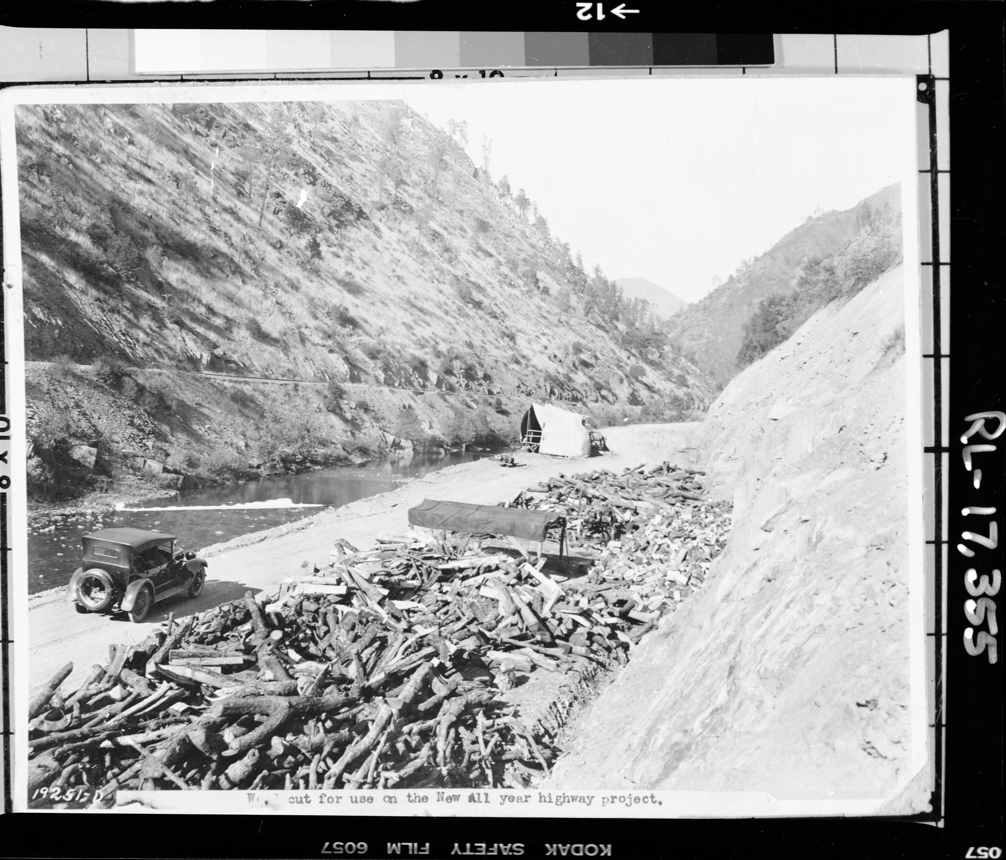 Piles of Wood Cut for Use on the New All Year Highway Project