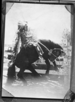 Man on horse: Wallace "Slim" Day (Central Miwok) Tuolumne County.