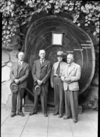 George Creel (far right) and brothers with Supt. Kitteredge in front of the tree section. Left to right: Dr. R. H. Creel, San Francisco; Wylie Creel, St. Louis, MO; Supt. Frank A. Kittredge; George Creel, San Francisco.