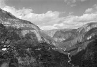 View up Yosemite Valley from Big Oak Flat Road.
