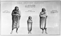 Cold weather clothing of Native Americans. Painting by artist Palik.