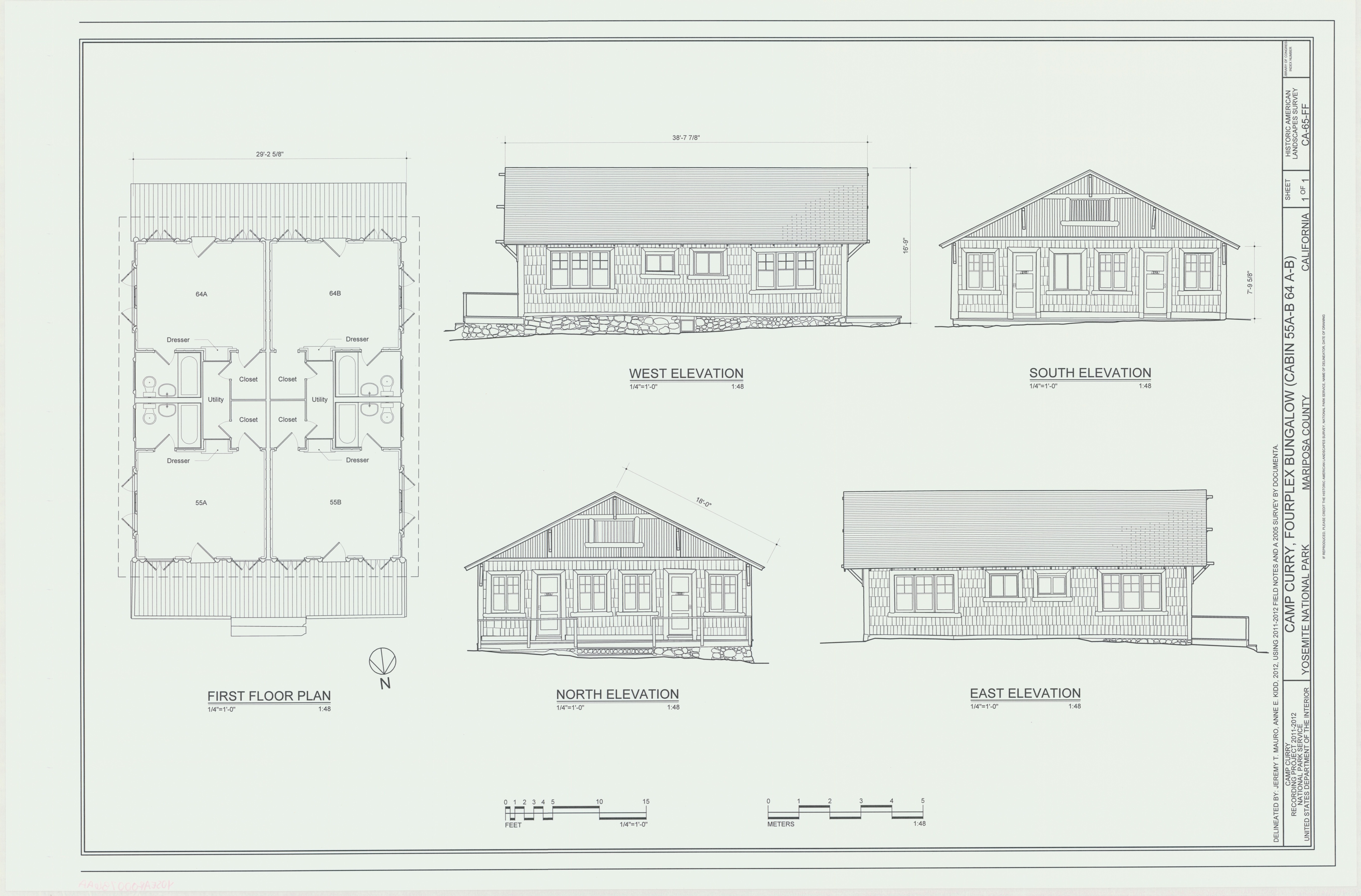 Camp Curry Recording Project 2011-2012 - Fourplex Bungalow (Cabin 55A-B 64A-B)