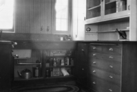 Copy Neg: Michael Dixon, 1986. #54 Interior of Kitchen, Bldg. H-109, looking South.