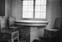 Copy Neg: Michael Dixon, 1986. #55, Interior of Breakfast-Nook in Kitchen, Bldg. H-109, looking North-West. Residence for employees, know as the Housekeeping Cabin - Camp 17. Located on the "Ahwahnee Meadow Row." Original in Research Library Rarebook Room in general park inventory binders.