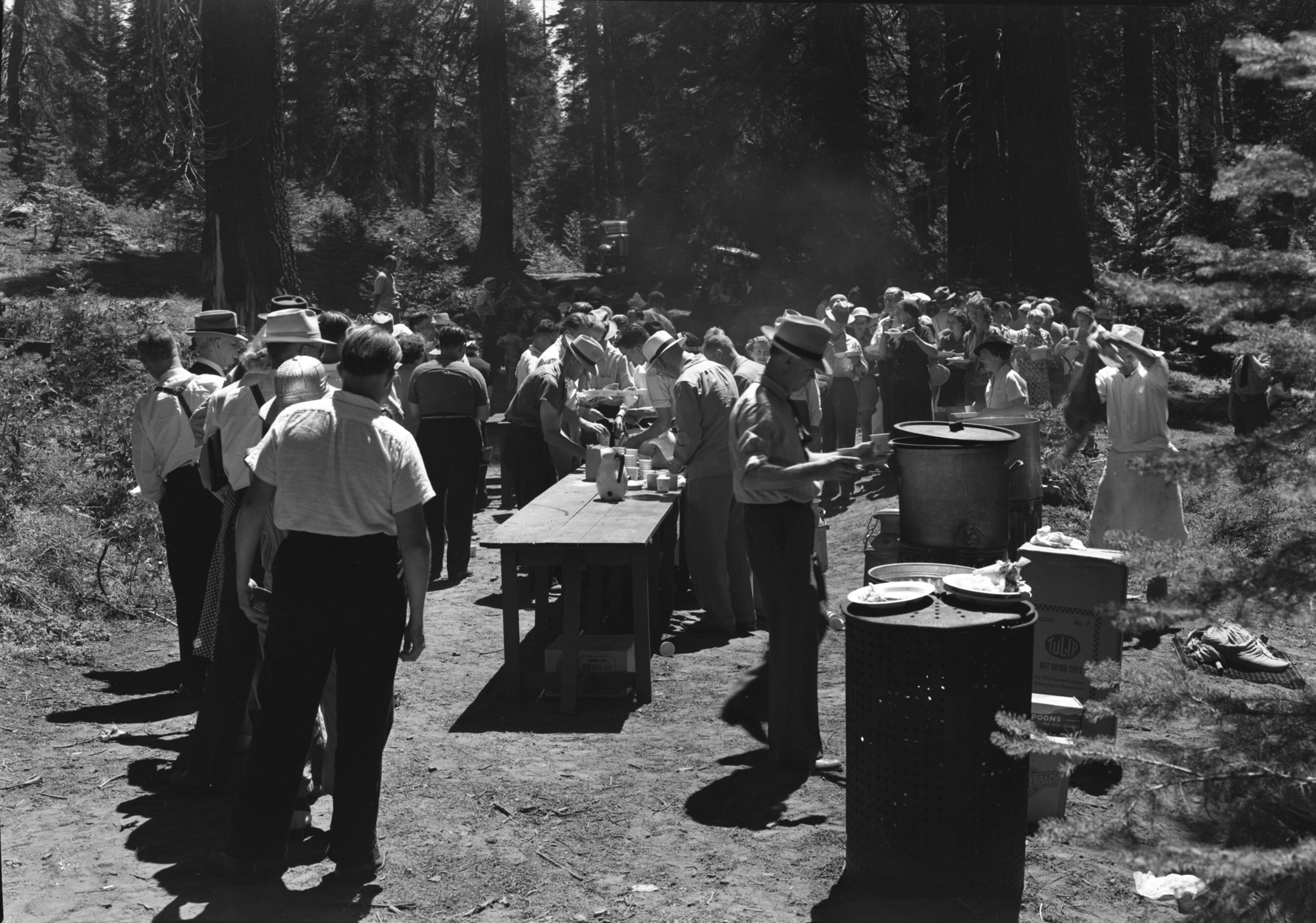 Crowds at Dedication of Big Oak Flat and Tioga Rd.
