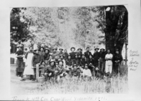 Troop K, 4th Cavalry, at Camp A. E. Wood, Yosemite. Eugene Goodrich, far right on 2nd row. See also RL-12,470. copied by Ralph H. Anderson, copied 1951