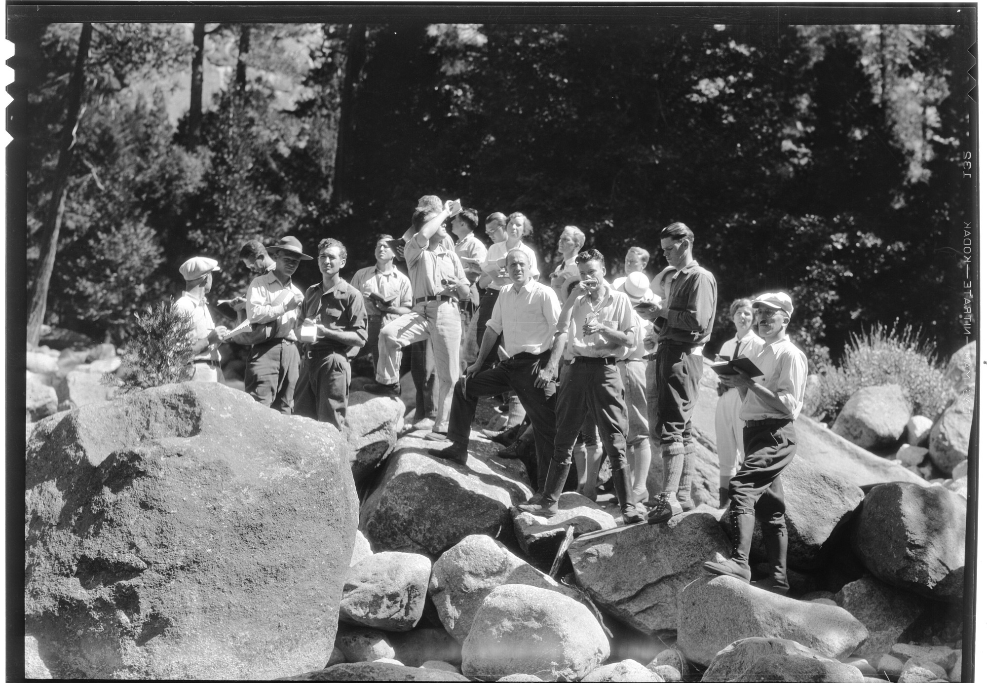Professor Chaney with class of 1931 near Yosemite Falls.