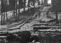 Construction of the ski jump at Badger Pass.