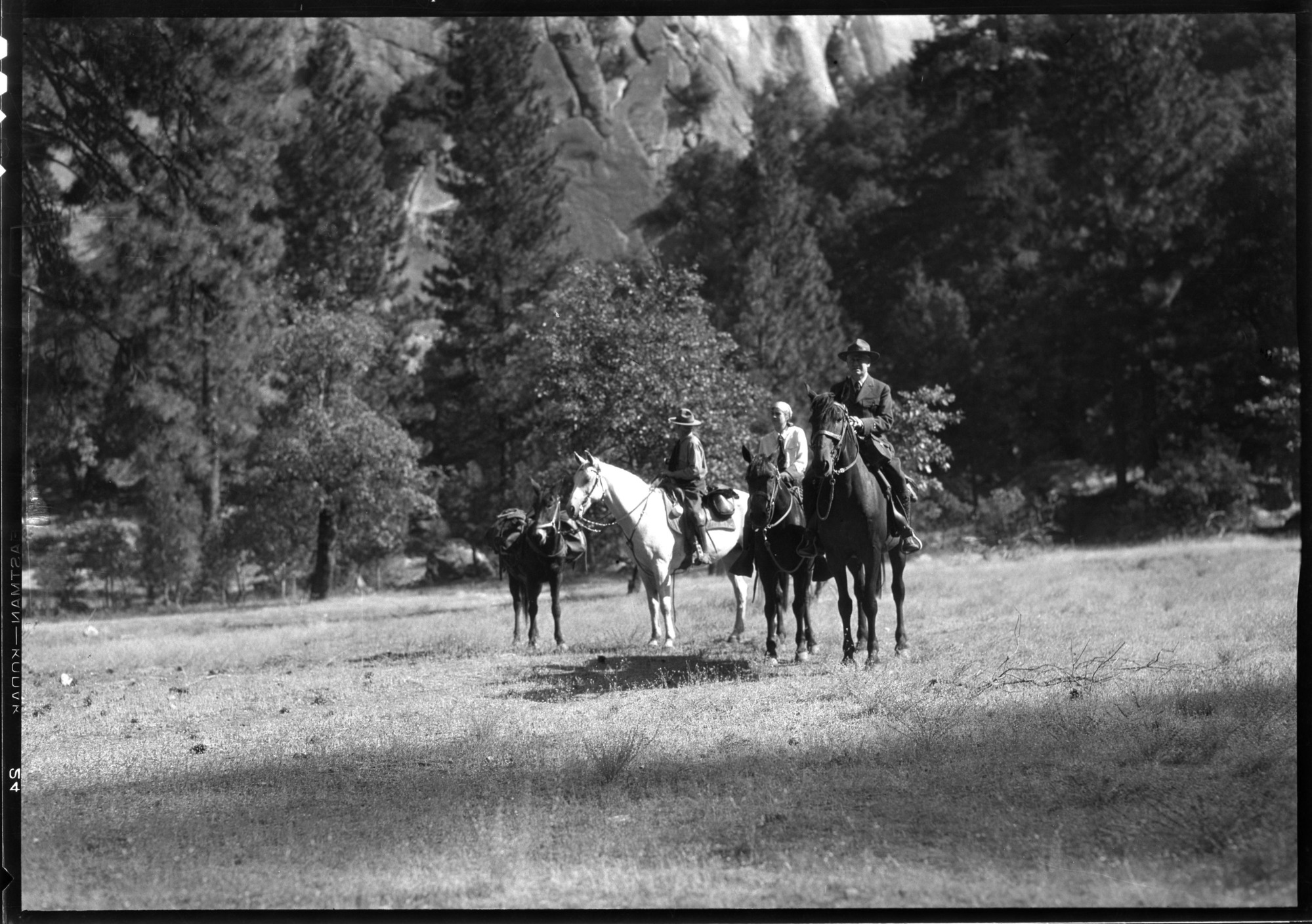 Mr. Mather, daughter Betty & Ranger Billy Nelson - R to L