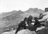 Dr. Chester Moyle, John Wegner and Supt. Kittredge at Post Peak Pass.