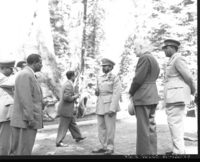 Haile Selassie, and party at the Grizzly Giant. Supt. Preston, 2nd from the left.