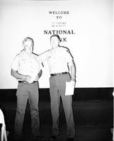 BW Photos of Superintendent Harold Grafe giving out awards to park personnel.