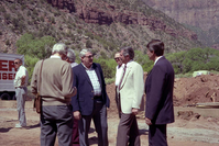 Color Photos of groundbreaking ceremony for remodeling of headquarters / visitor center building.