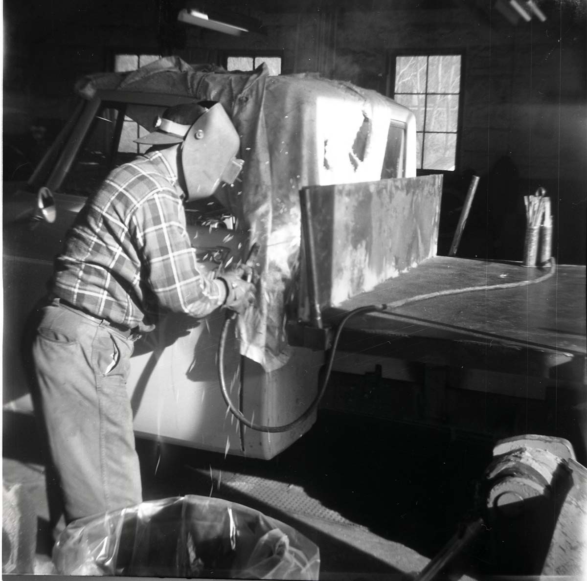 BW Photos of park trailers.