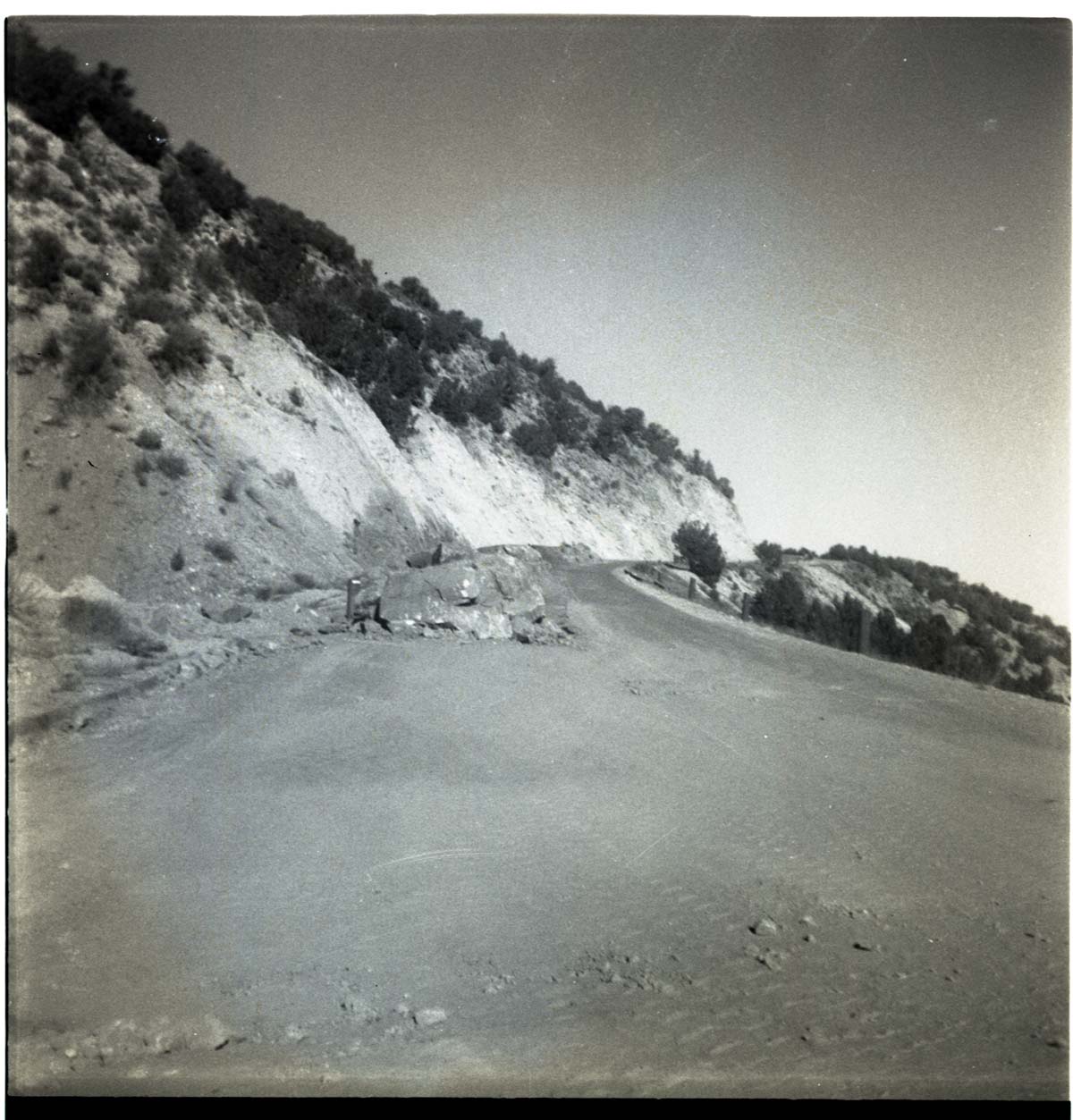 BW photos of rock slides in Kolob Canyons - 2x2.