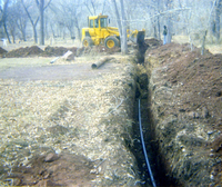 Workers during the Zion Lodge utilities project.