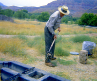 Man working on the treatment plant equipment.
