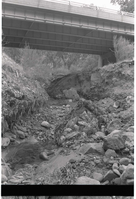 BW Photos of the damage from the Oak Creek flash flood of 1989.