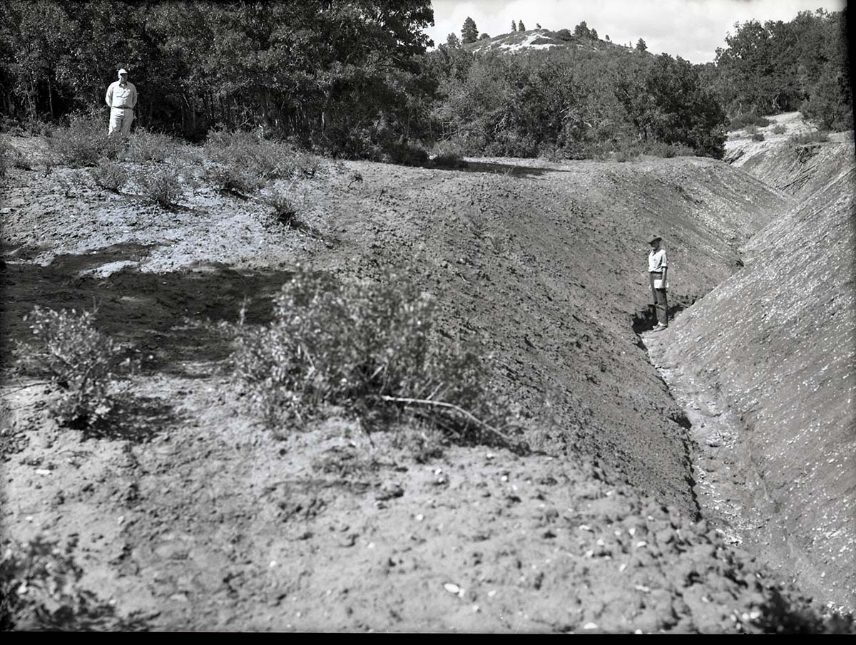 Overgrazing of sawmill canyon, Langston land. Note gully down to bedrock.