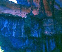 Scaffolding construction and use at the Temple of Sinawava during a spring project.