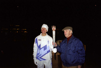 Color Photos of the ceremony surrounding the Olympic Torch passing through Zion.