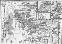 A map of northern Utah noting locations of national parks and monuments.