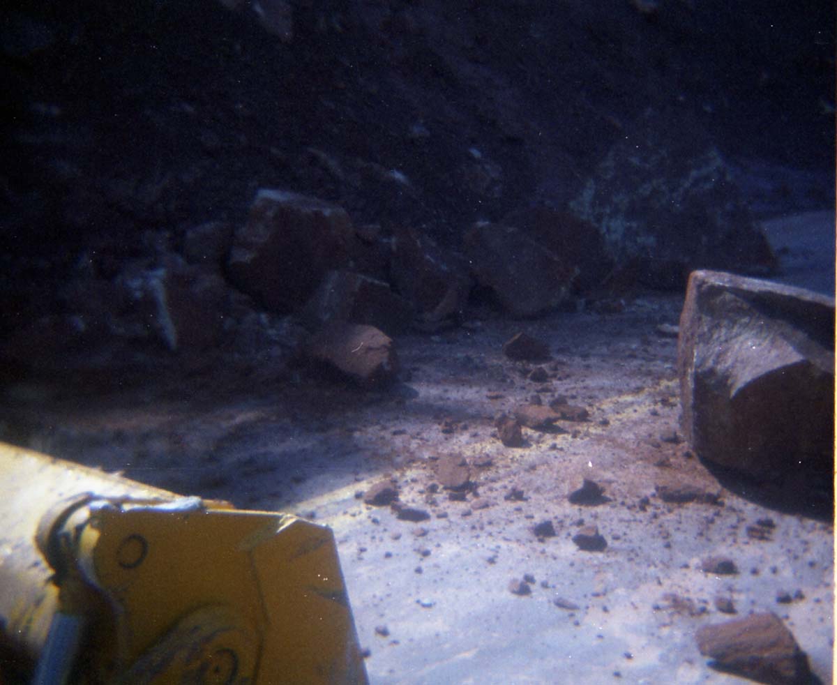 Color Photo of a rock slide along State Route 9 (SR-9).