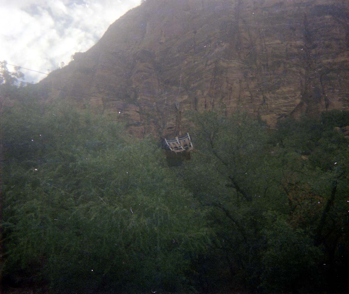 The Temple of Sinawava spring project - scaffolding construction and use.