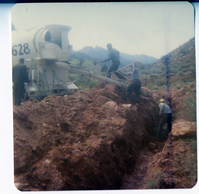 Workers during the construction of the Springdale water pipeline.